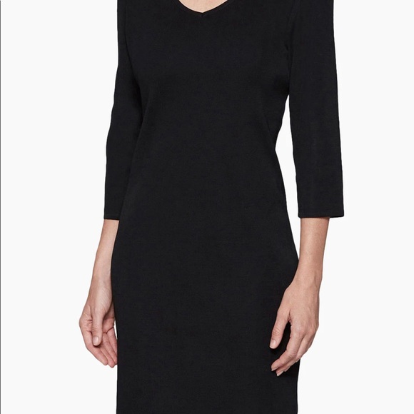 Ming Wang 3/4 Sleeve V Neck Knit Dress - Picture 5 of 5